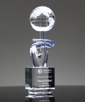 Picture of The Voyager Art Glass World Globe Award