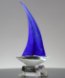 Picture of Blue Voyage Art Glass Boat Award