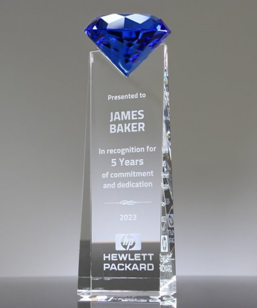 Picture of Apogee Blue Diamond Award Crystal