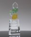 Picture of Amber Green Crystal Leaf Award