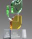 Picture of Amber Green Crystal Leaf Award