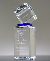 Picture of Elevate Blue Crystal Cube Award Tower