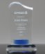 Picture of Wave Top Crystal Award with Blue Banner