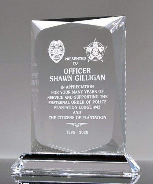 Picture of Police Officer Appreciation Crystal Plaque