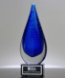 Picture of Blue Rain Drop Art Glass Award