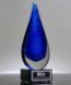 Picture of Blue Rain Drop Art Glass Award