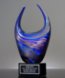 Picture of Blue Dual Rising Art Glass Trophy