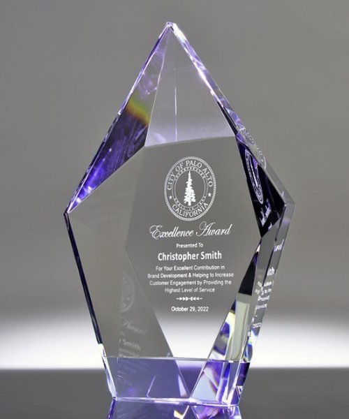 Picture of Lavender Gem Diamond Crystal Award