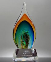 Picture of Top Performance Art Glass Flame Award