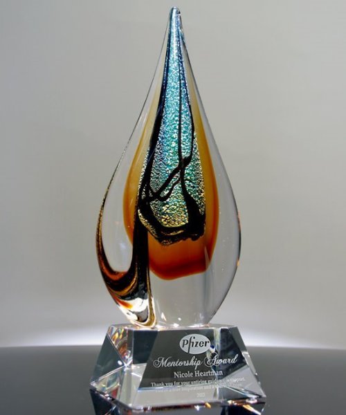 Picture of Elation Flame Art Glass Award