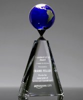 Picture of Mercer Blue Crystal Globe Award