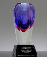 Picture of Amethyst Art Crystal Vase Award