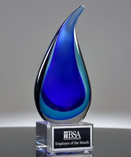 Picture of Art Glass Rain Drop Award