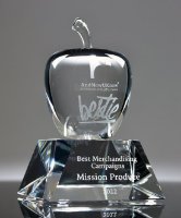 Picture of Clear Crystal Apple Award